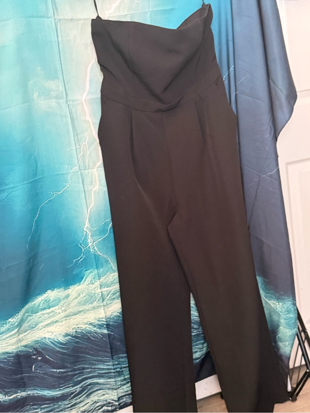 GAP Black Strapless Wide-Leg Jumpsuit